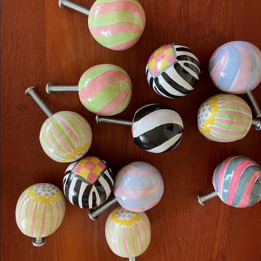 Set of twelve vintage knobs from Mackenzie Childs.